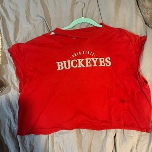 Red Ohio State Gameday cropped tshirt